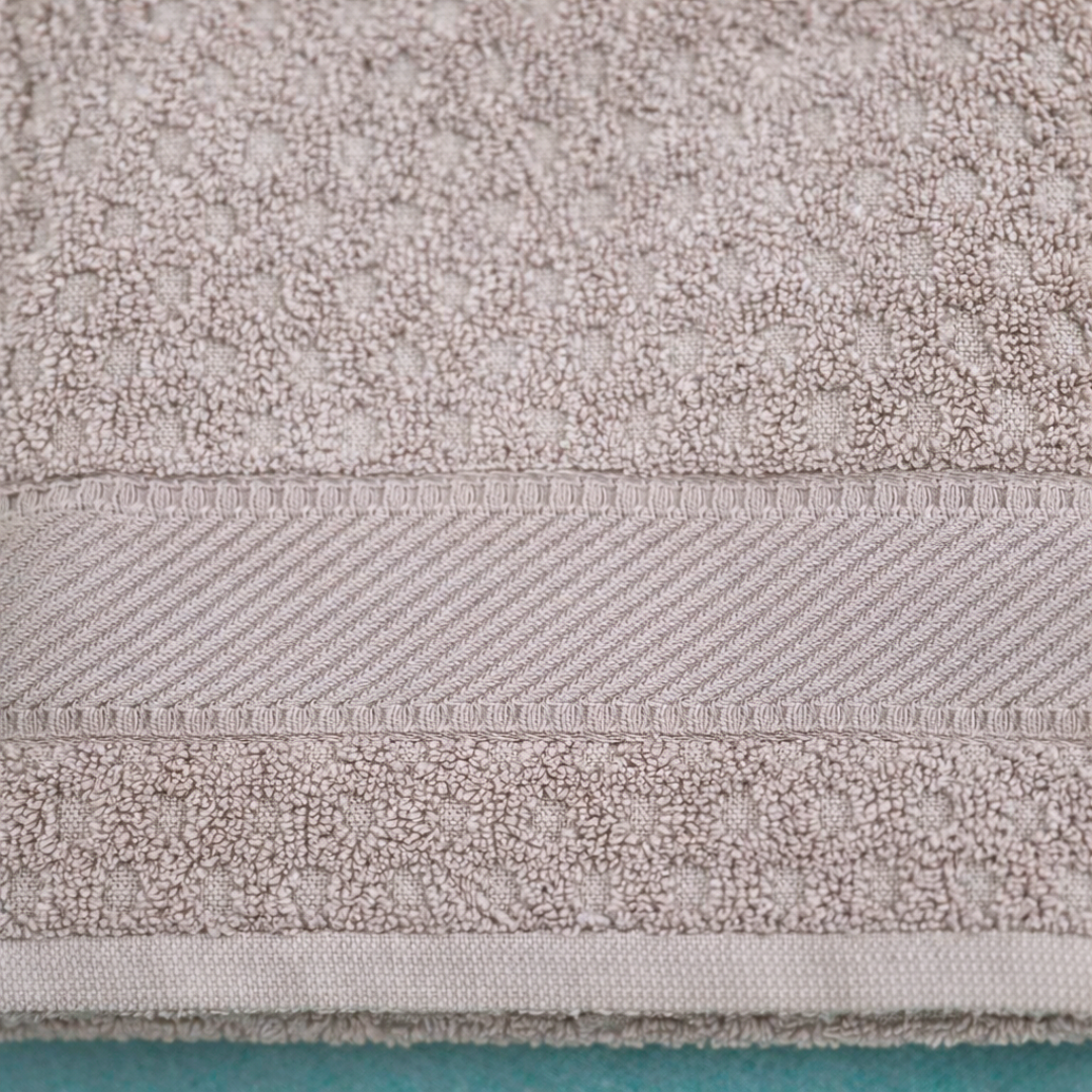 Viona Petek Dokulu %100 Pamuk Yüz Havlusu 60x110 cm Taş