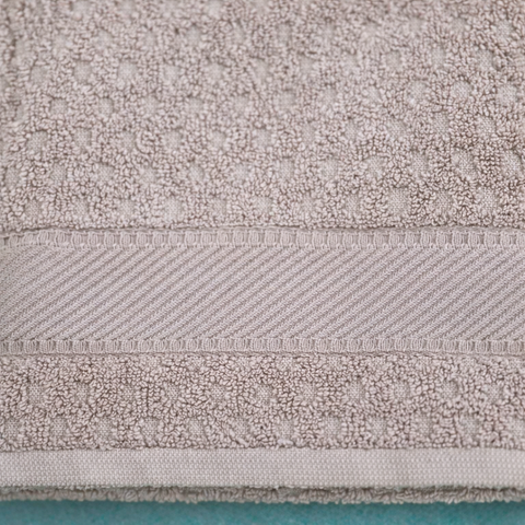 Viona Petek Dokulu %100 Pamuk Yüz Havlusu 60x110 cm Taş
