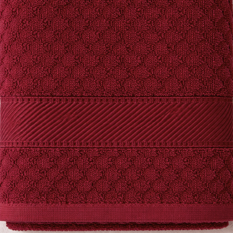Viona Petek Dokulu %100 Pamuk Yüz Havlusu 60x110 cm Kırmızı