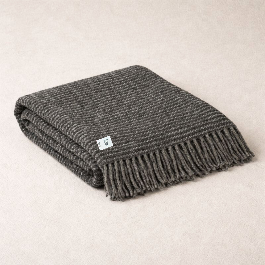 Heritage Tek Kişilik Pure Merino Wool Battaniye Antrasit (Limited)