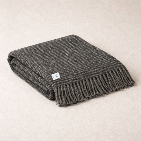 Heritage Tek Kişilik Pure Merino Wool Battaniye Antrasit (Limited)