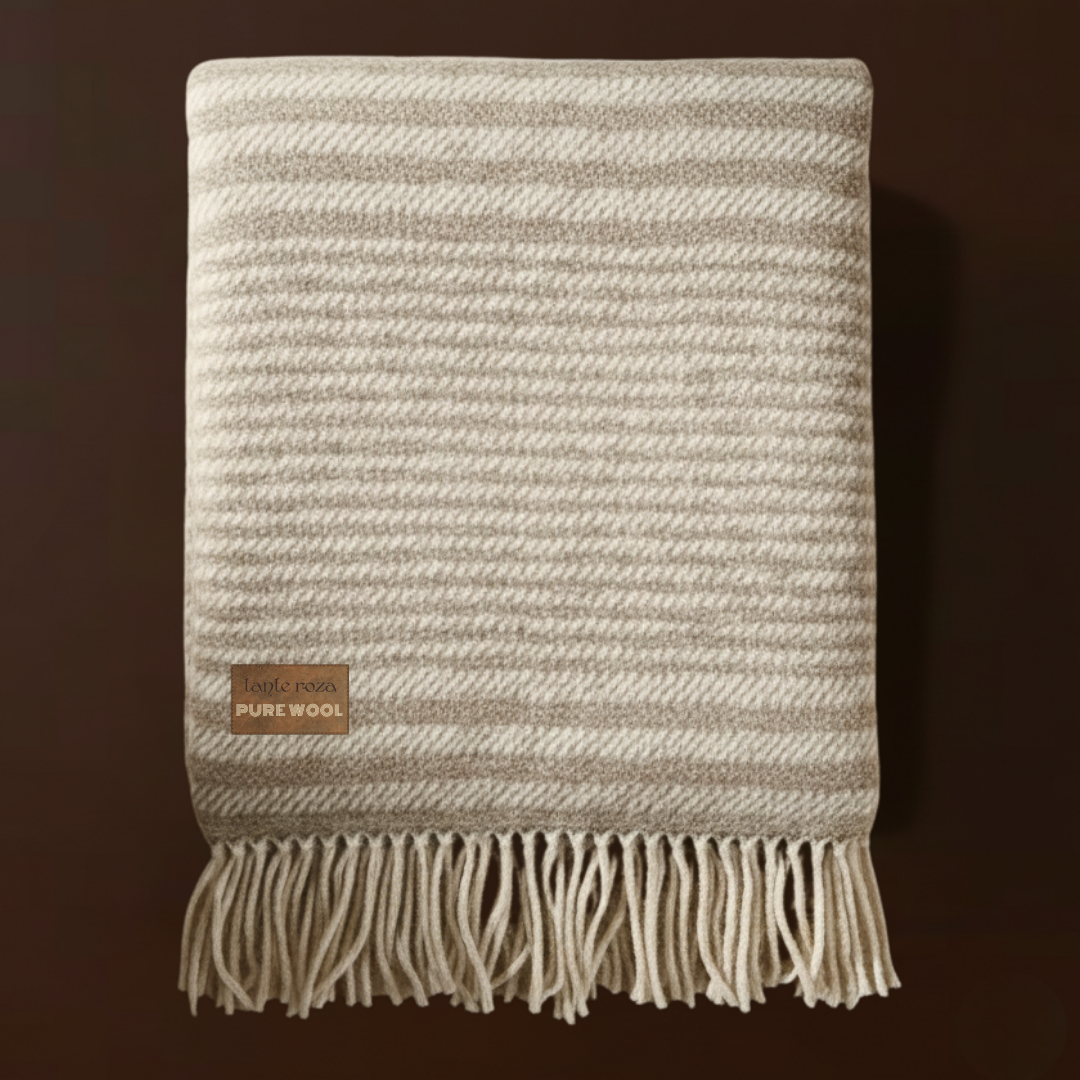 Heritage Tek Kişilik Pure Merino Wool Battaniye Kum (Limited)