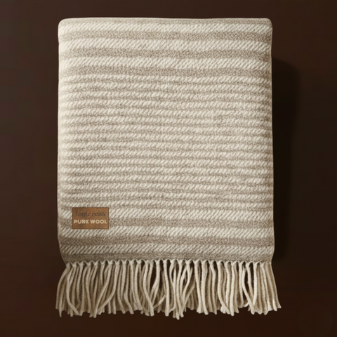 Heritage Tek Kişilik Pure Merino Wool Battaniye Kum (Limited)