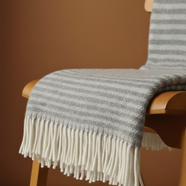 Heritage Tek Kişilik Pure Merino Wool Battaniye Gri (Limited)