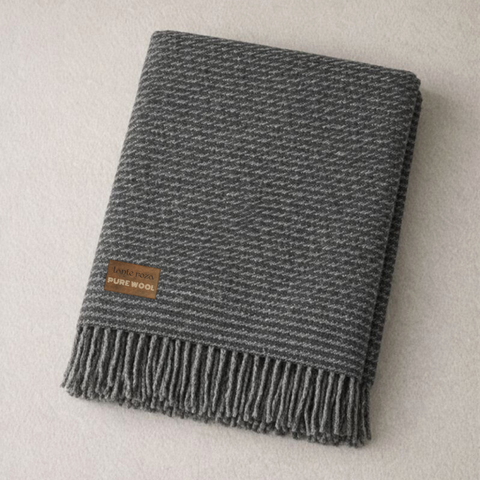 Heritage Tek Kişilik Pure Merino Wool Battaniye Antrasit (Limited)