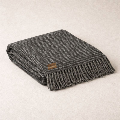 Heritage Tek Kişilik Pure Merino Wool Battaniye Antrasit (Limited)