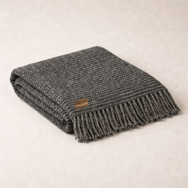Heritage Tek Kişilik Pure Merino Wool Battaniye Antrasit (Limited)