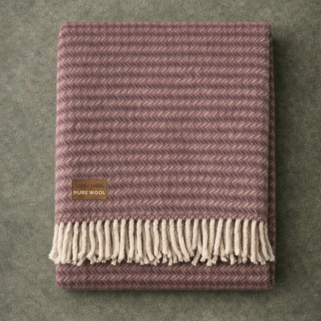 Heritage Tek Kişilik Pure Merino Wool Battaniye Gül Kurusu (Limited)