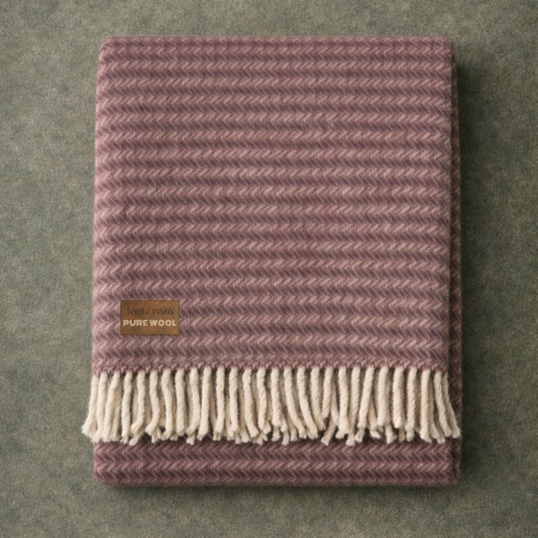 Heritage Tek Kişilik Pure Merino Wool Battaniye Gül Kurusu (Limited)