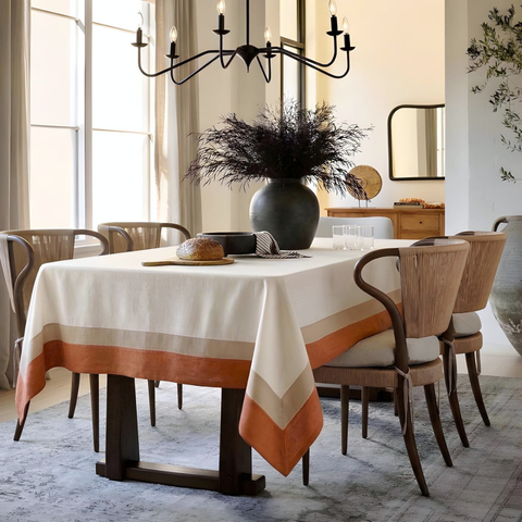 Country Kenar Detaylı Leke Tutmaz Keten Masa Örtüsü Mango