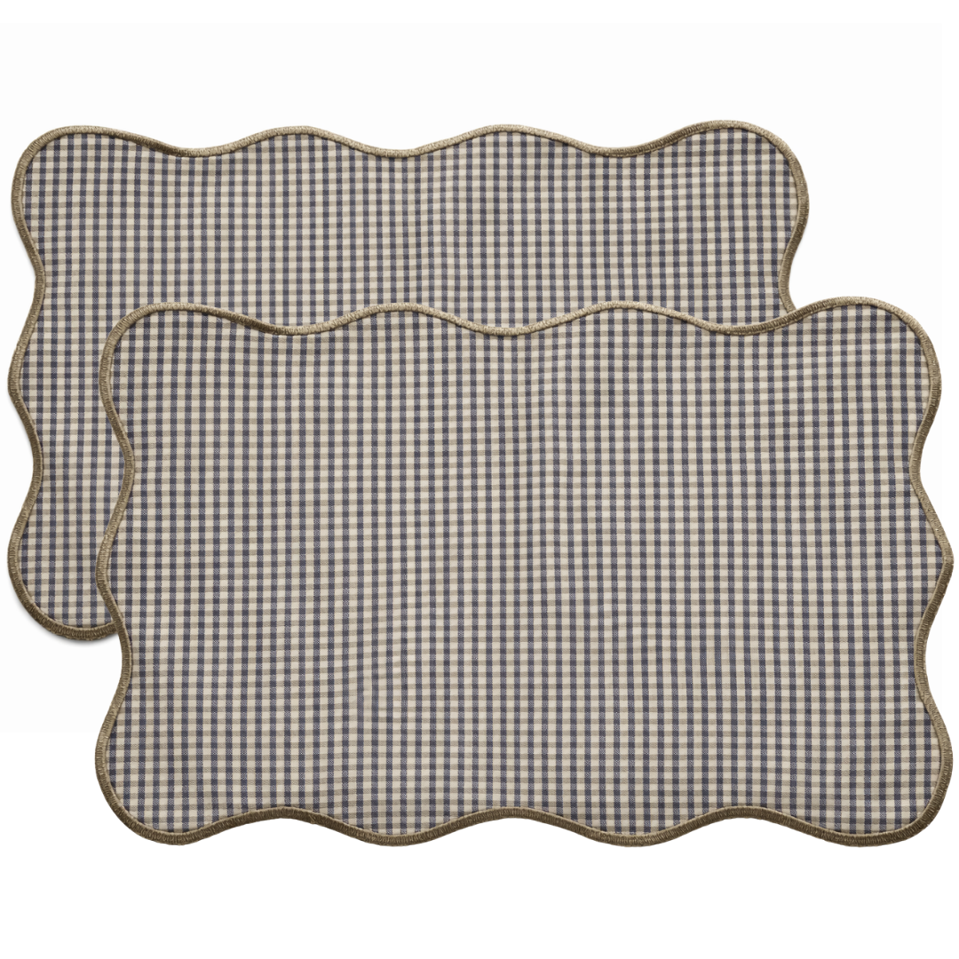 Check Premium Dokuma Kıvrımlı Amerikan Servisi 35x50 cm Kahve (2'li Set)