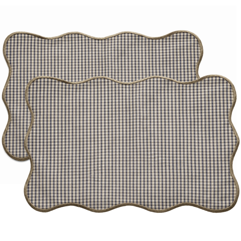 Check Premium Dokuma Kıvrımlı Amerikan Servisi 35x50 cm Kahve (2'li Set)