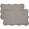 Check Premium Dokuma Kıvrımlı Amerikan Servisi 35x50 cm Kahve (2'li Set)