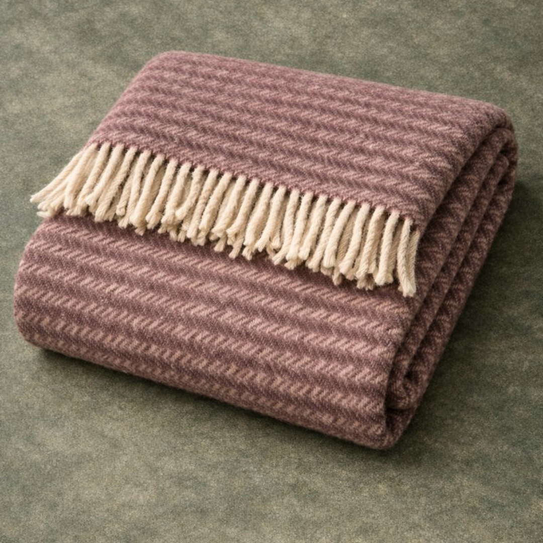 Heritage Tek Kişilik Pure Merino Wool Battaniye Gül Kurusu (Limited)