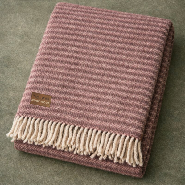 Heritage Tek Kişilik Pure Merino Wool Battaniye Gül Kurusu (Limited)