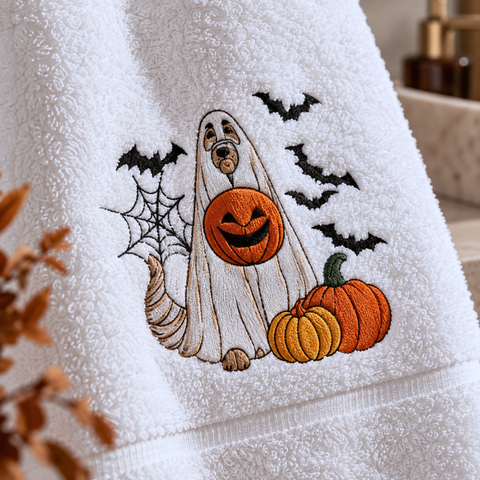 Ghost %100 Pamuk Nakışlı Yüz Havlusu 40x70 cm Beyaz