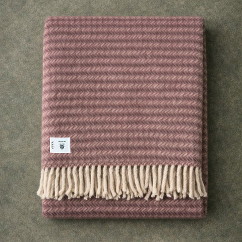 Heritage Tek Kişilik Pure Merino Wool Battaniye Gül Kurusu (Limited)