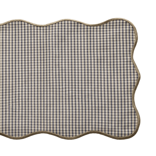 Check Premium Dokuma Kıvrımlı Amerikan Servisi 35x50 cm Kahve (2'li Set)