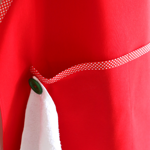 Winter House Tasarım Mutfak Önlük Seti Kırmızı