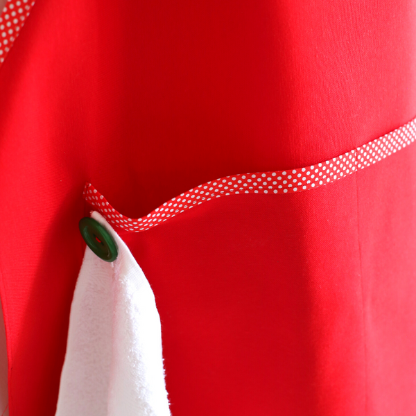 Winter House Tasarım Mutfak Önlük Seti Kırmızı