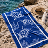 Caretta Pamuk Plaj Havlusu Saks Mavi