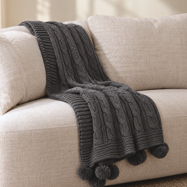 Nova Triko Throw Battaniye 130x150 cm Füme