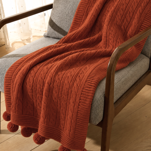 Nova Triko Throw Battaniye 130x150 cm Kiremit