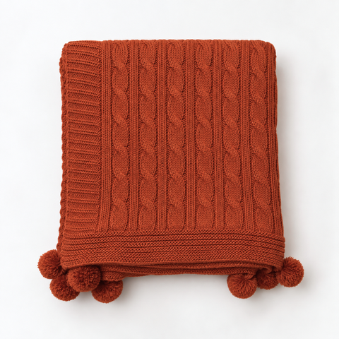 Nova Triko Throw Battaniye 130x150 cm Kiremit