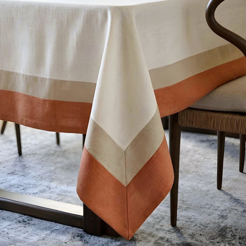 Country Kenar Detaylı Leke Tutmaz Keten Masa Örtüsü Mango