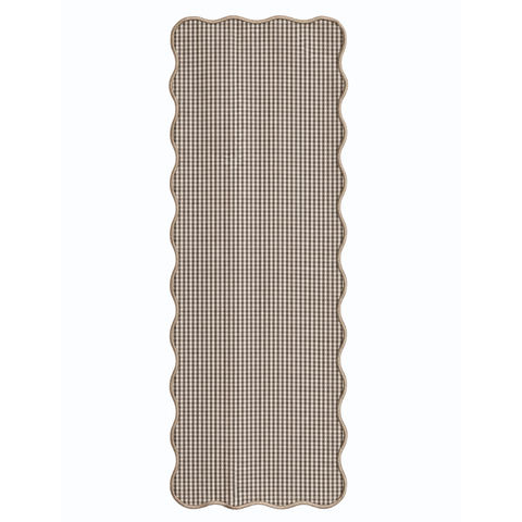 Check Premium Dokuma Kıvrımlı Runner 45x150 cm Kahve