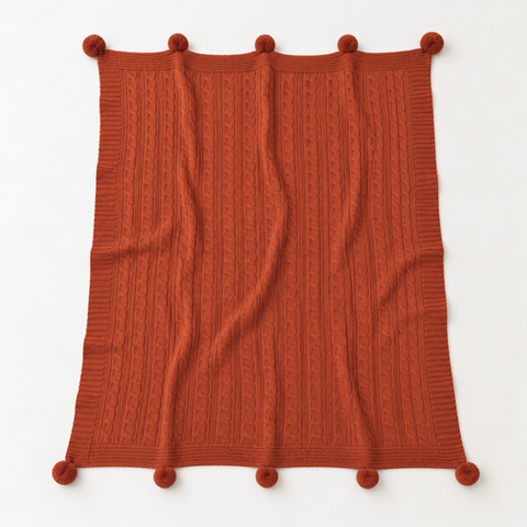 Nova Triko Throw Battaniye 130x150 cm Kiremit