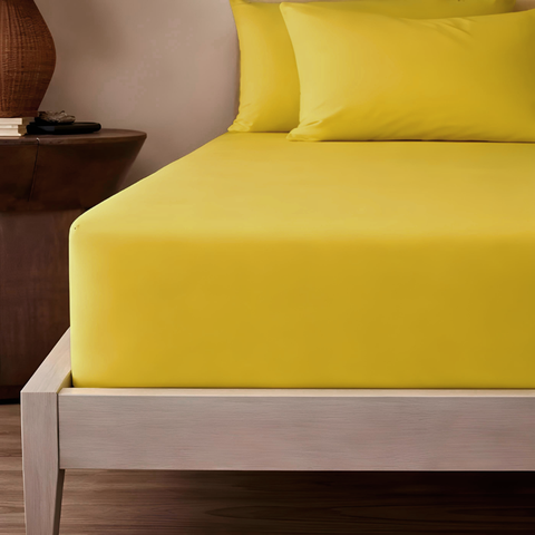 Stella%100 Premium Pamuk Ranforce Çift Kişilik Lastikli Çarşaf 160x200 cm Sarı