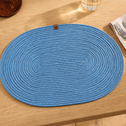 Syrax Oval Amerikan Servisi 30x50 cm Lacivert (2'li Set)