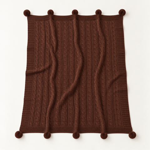 Nova Triko Throw Battaniye 130x150 cm Kahve