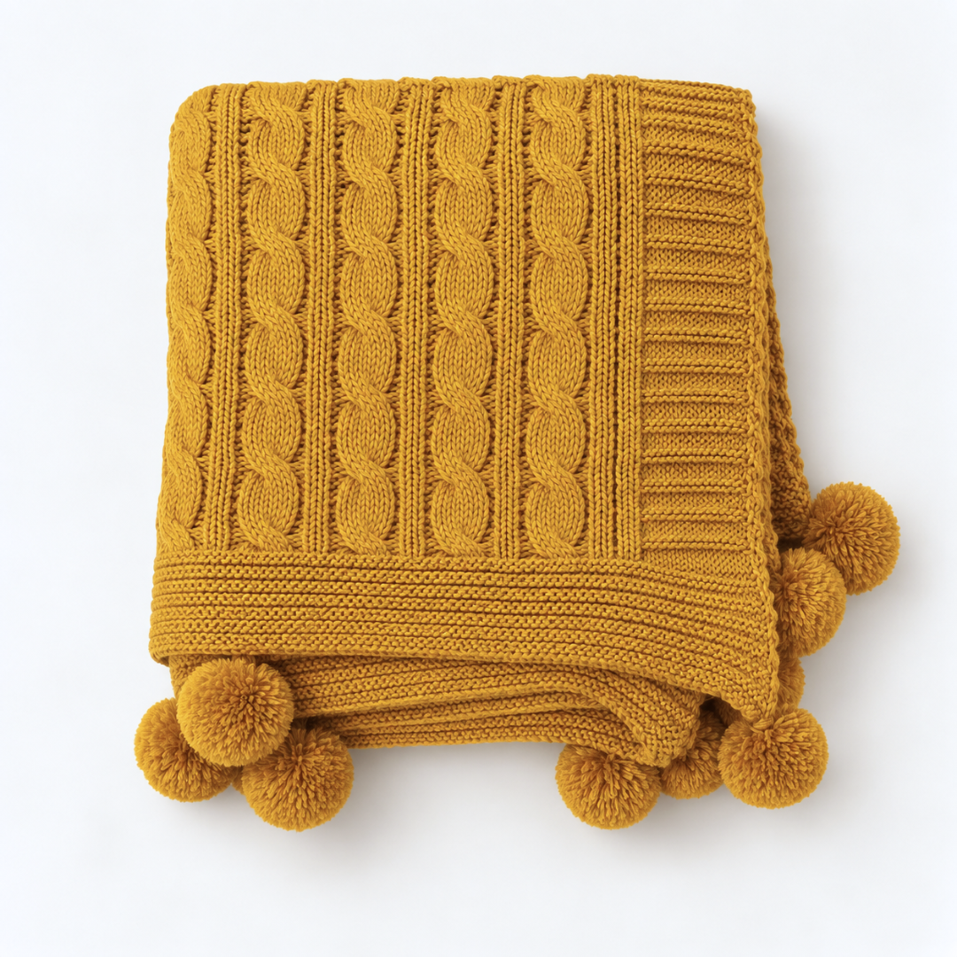 Nova Triko Throw Battaniye 130x150 cm Safran