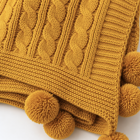 Nova Triko Throw Battaniye 130x150 cm Safran