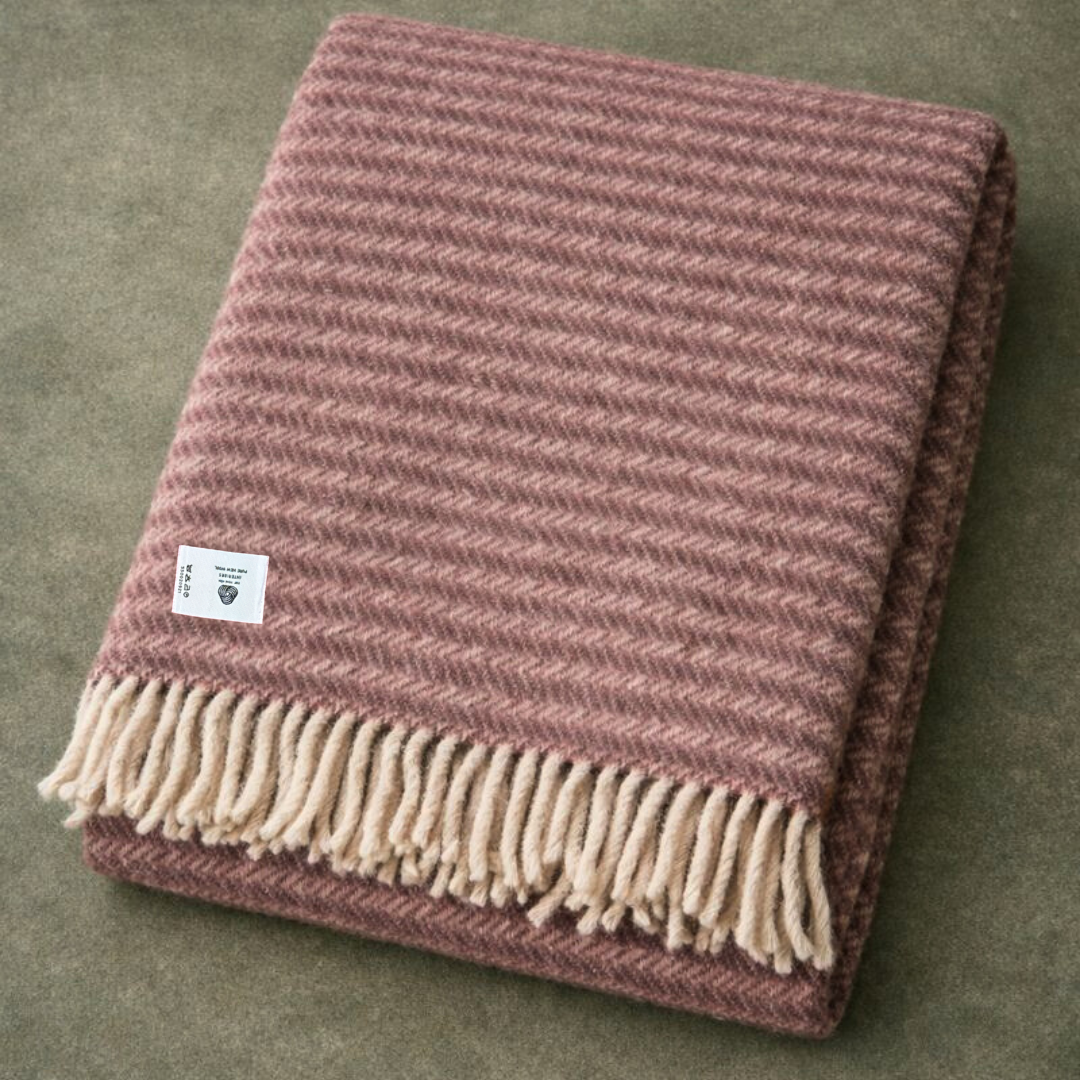 Heritage Tek Kişilik Pure Merino Wool Battaniye Gül Kurusu (Limited)