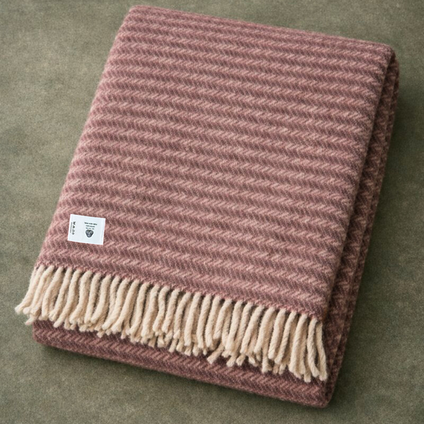 Heritage Tek Kişilik Pure Merino Wool Battaniye Gül Kurusu (Limited)