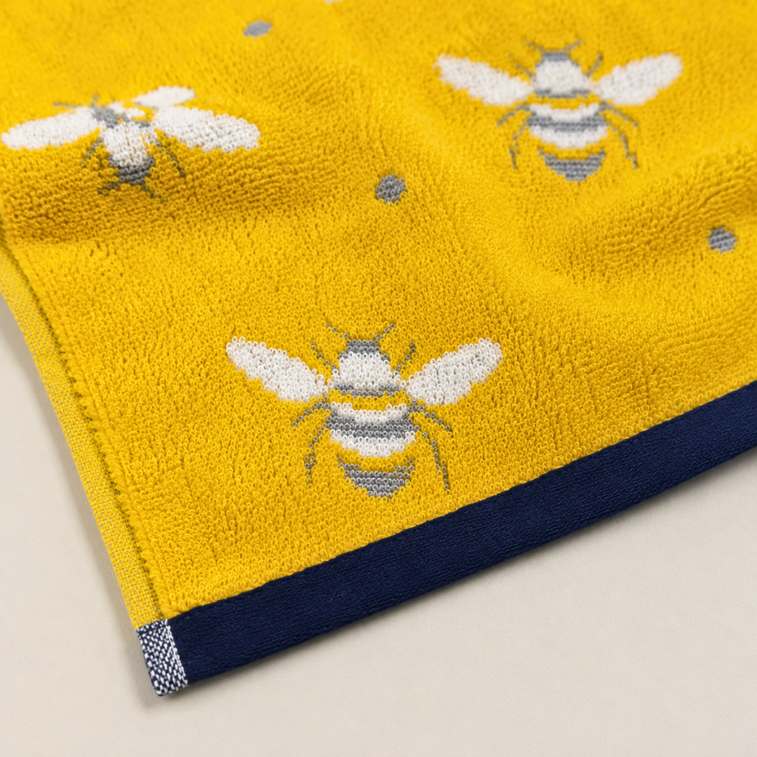 Bees %100 Pamuk Jakarlı Yüz Havlusu 50x100 cm