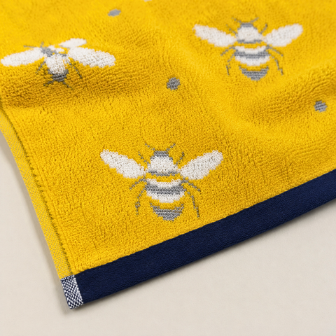 Bees %100 Pamuk Jakarlı Yüz Havlusu 50x100 cm