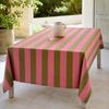 Green & Pink Stripe Dokuma Pamuk Leke Tutmaz Masa Örtüsü
