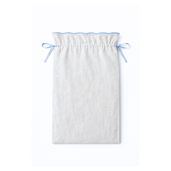 Lingerie Nakışlı Keten İç Giyim Çantası Mavi