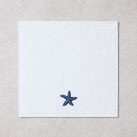 Sea Star %100 Pamuk Nakışlı El Havlusu 30x30 cm Lacivert