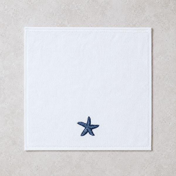 Sea Star %100 Pamuk Nakışlı El Havlusu 30x30 cm Lacivert