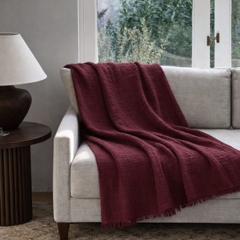 Arel %100 Pamuk Çok Amaçlı Örtü 150x220 cm Vişne