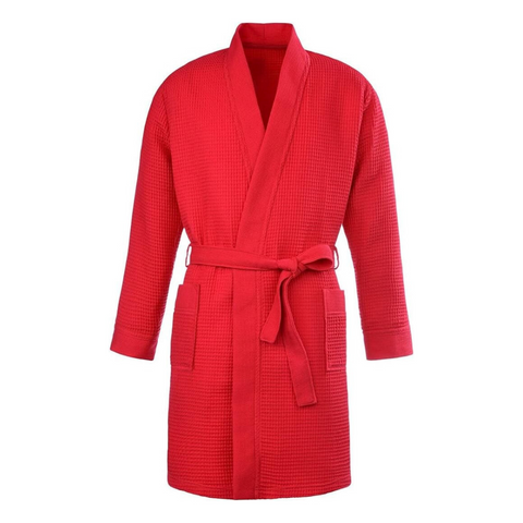 Waffle%100 Pamuk Unisex Bornoz Mercan