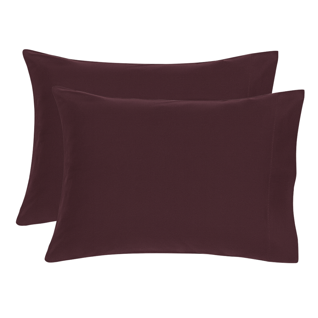 Stella %100 Premium Pamuk Ranforce 2'li 50x70 cm Yastık Kılıfı Mürdüm