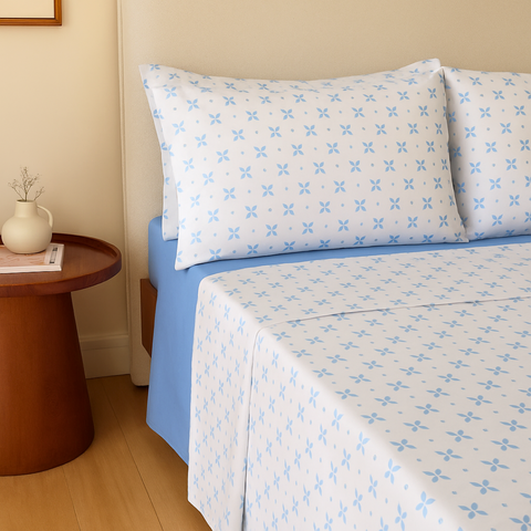 Neva %100 Pamuk Çift Kişilik Nevresim Takımı 200x220 cm Mavi