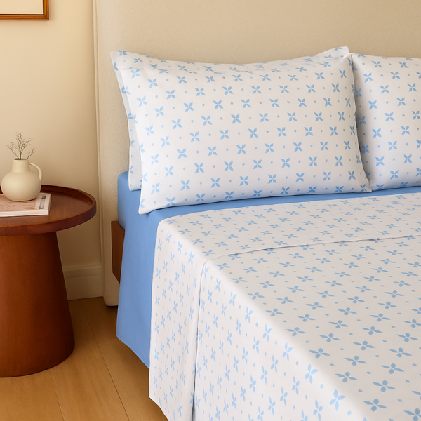 Neva %100 Pamuk Çift Kişilik Nevresim Takımı 200x220 cm Mavi