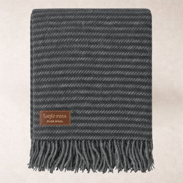 Heritage Tek Kişilik Pure Merino Wool Battaniye Antrasit (Limited)
